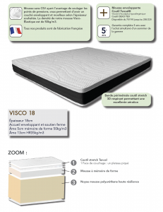 Matelas mousse - mémoire de forme